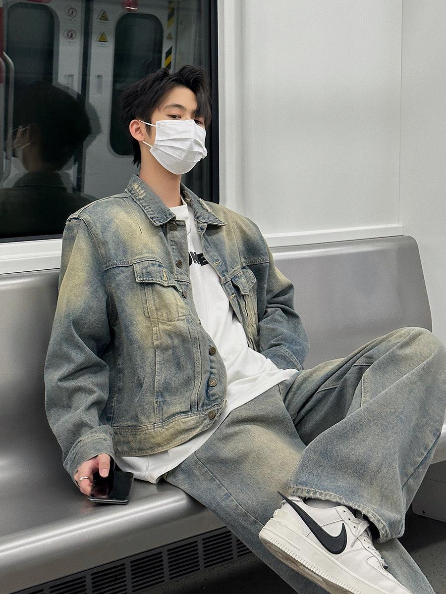 Vintage Light Blue Denim Suit