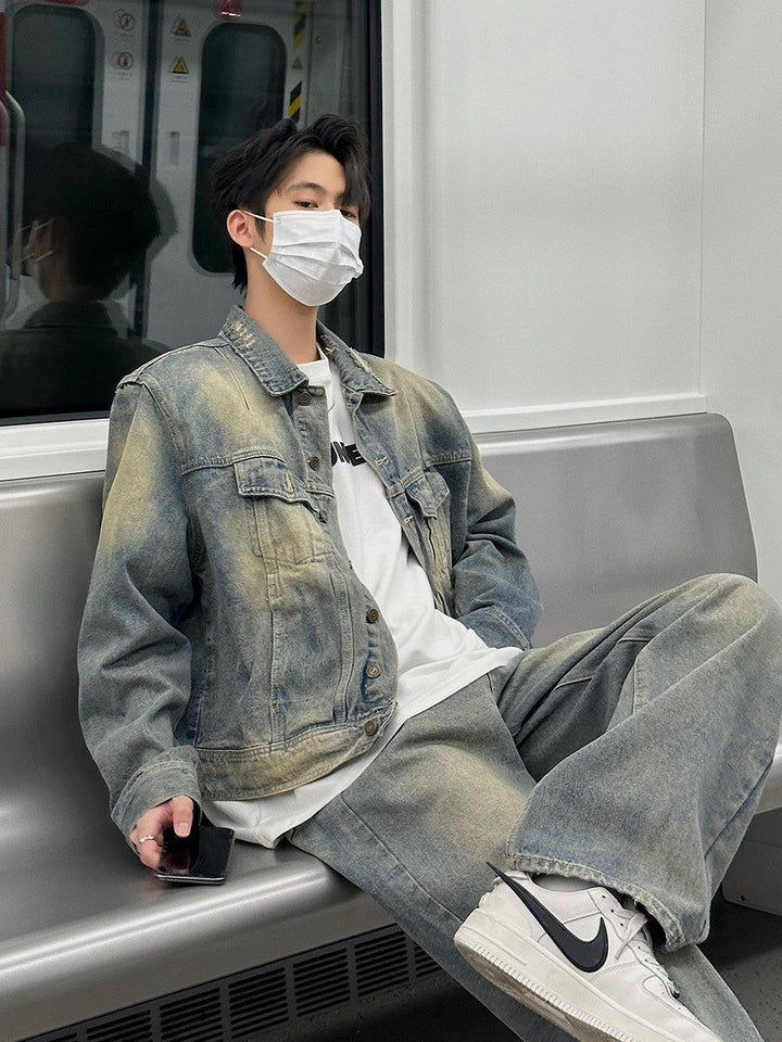 Vintage Light Blue Denim Suit