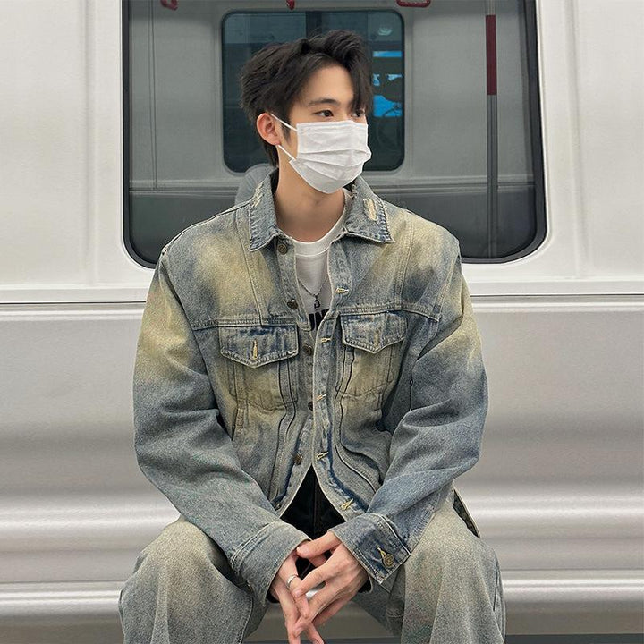 Vintage Light Blue Denim Suit