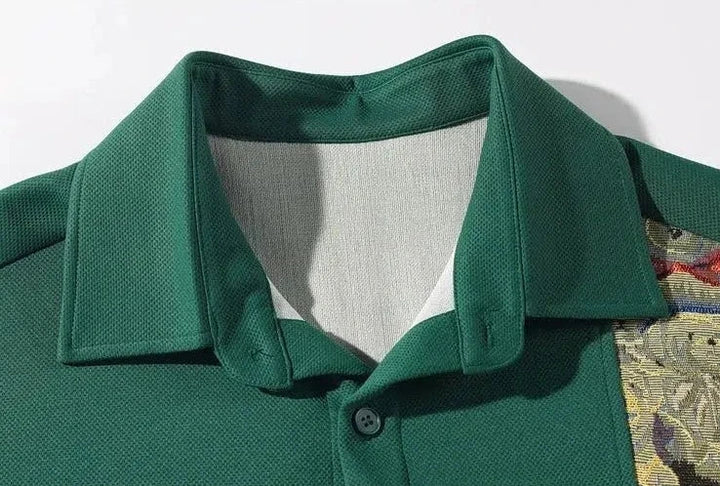 Vintage Patchwork Short Sleeve Shirt