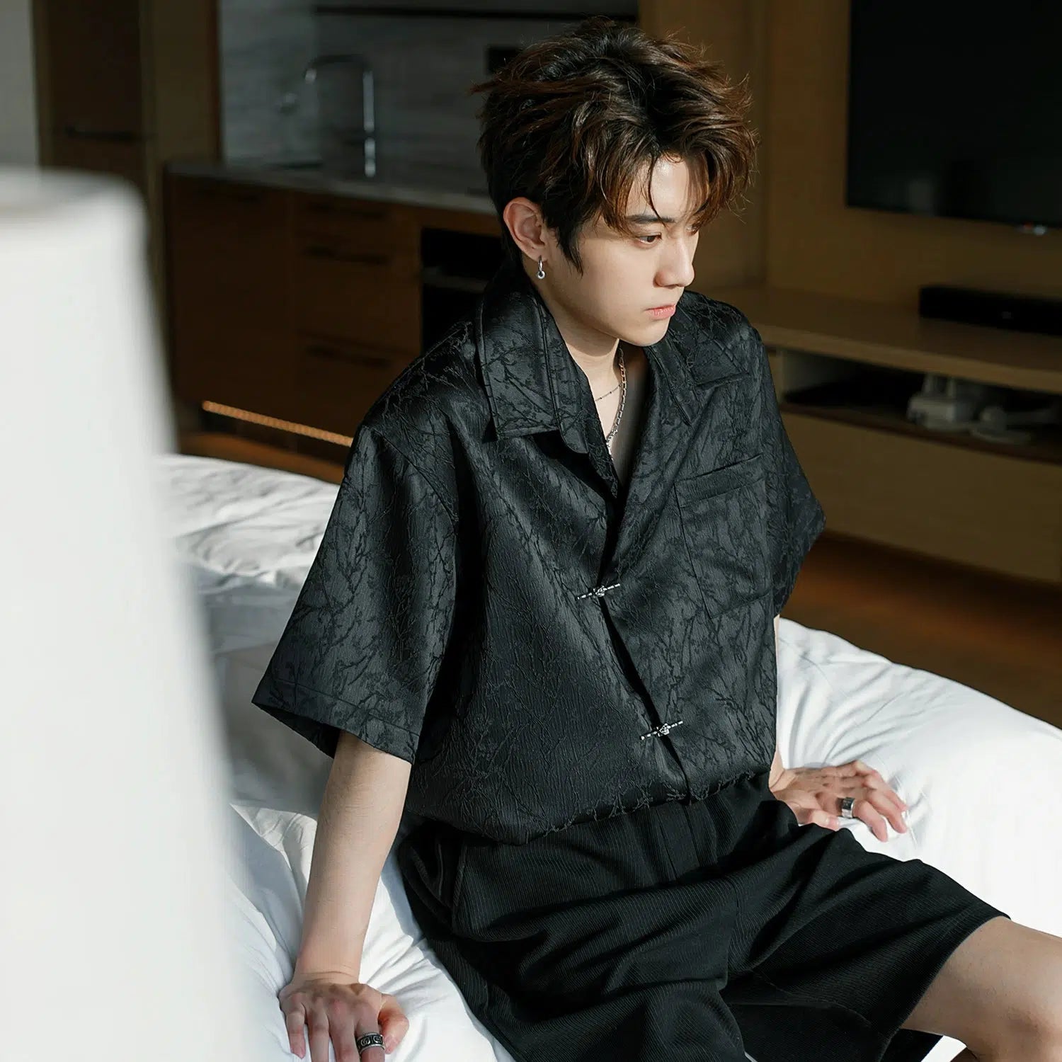 Vintage Pattern Lapel Shirt