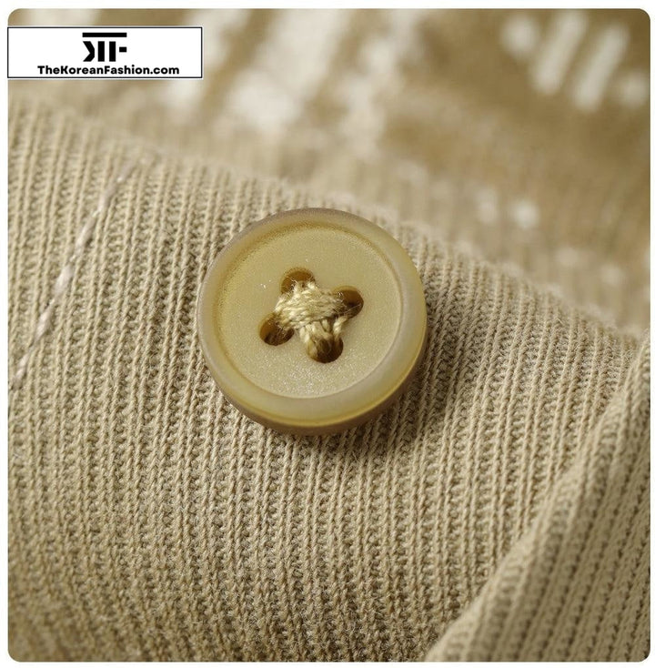 Vintage Pattern Stitching Striped Shirt