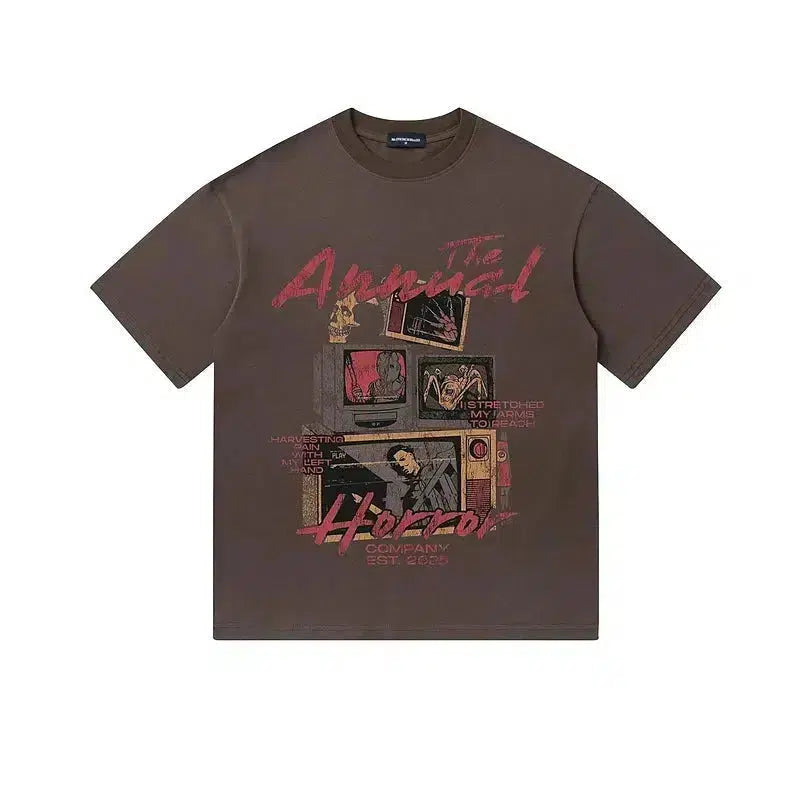 Vintage Print Crew Neck T-shirt