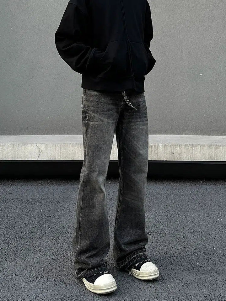 Vintage Raw Edge Flared Jeans