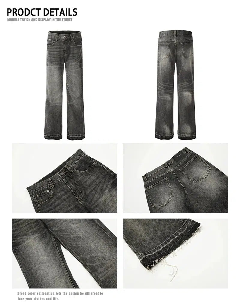 Vintage Raw Edge Flared Jeans
