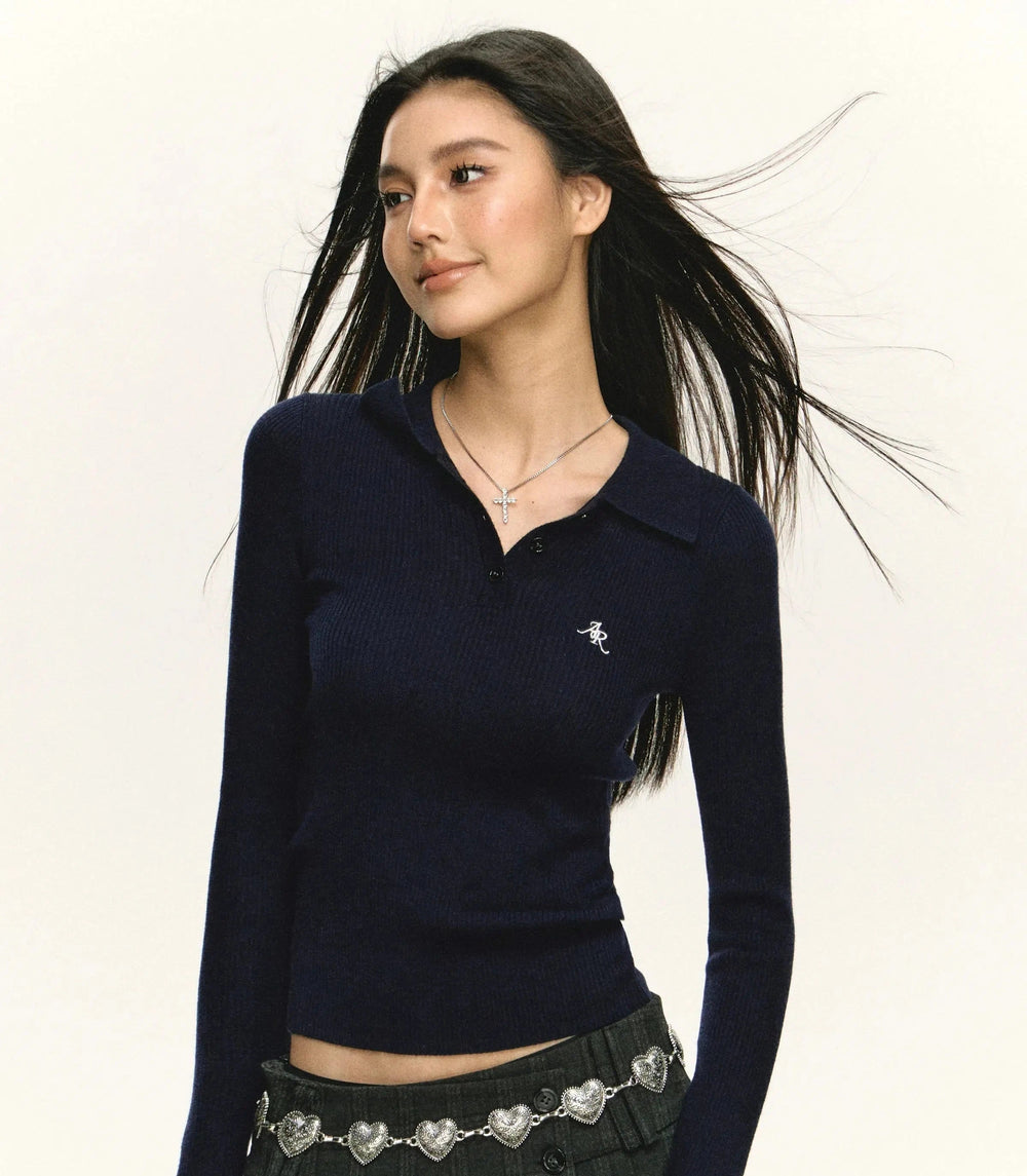 Vintage Slim Fit Lapel Sweater