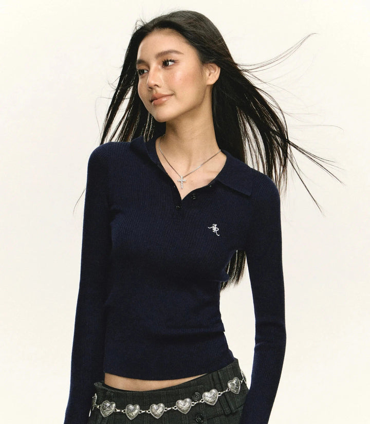 Vintage Slim Fit Lapel Sweater