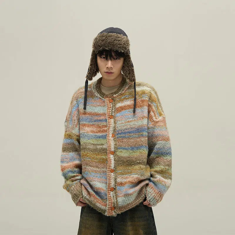Vintage Striped Cardigan Sweater