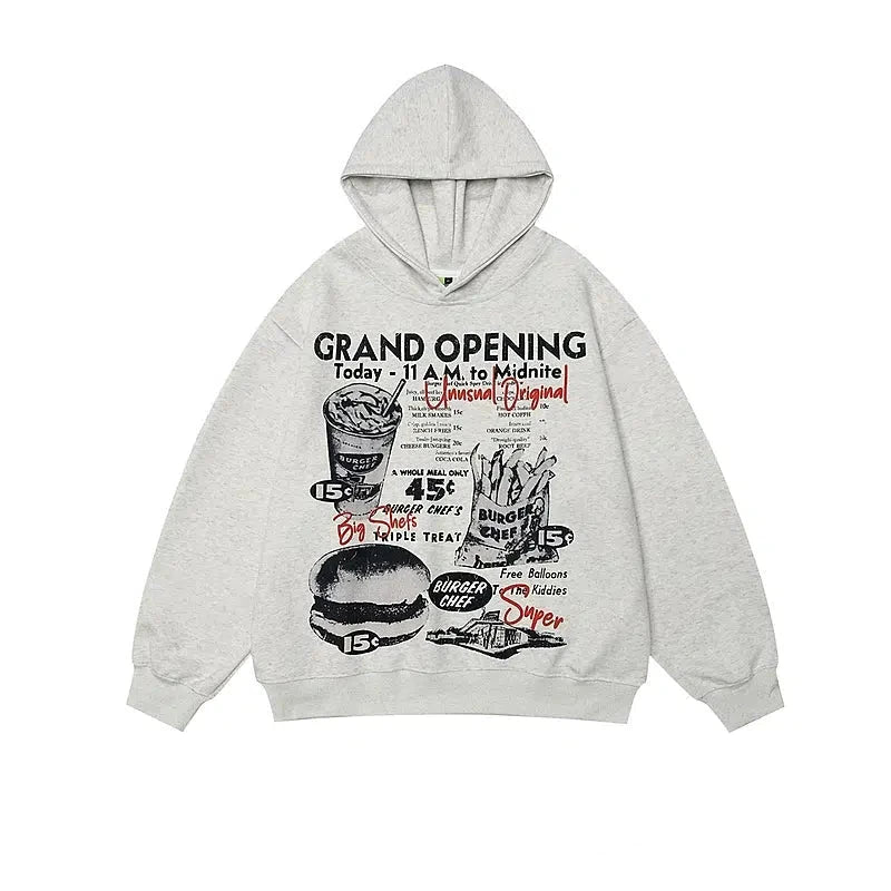 Vintage Style Graphic Print Hoodie