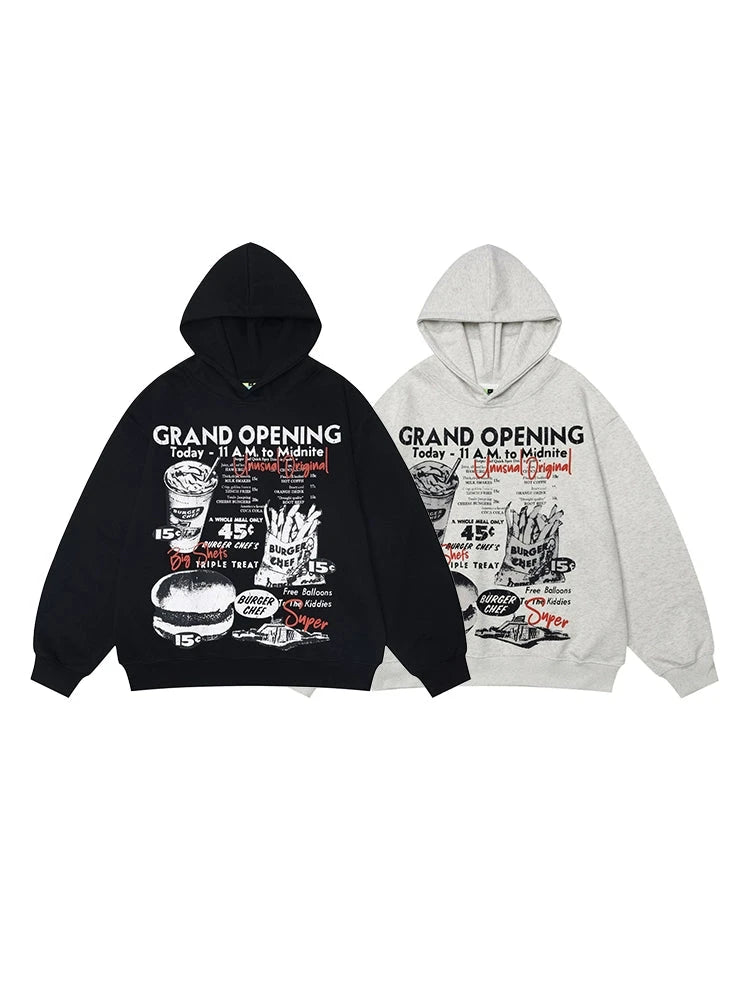 Vintage Style Graphic Print Hoodie