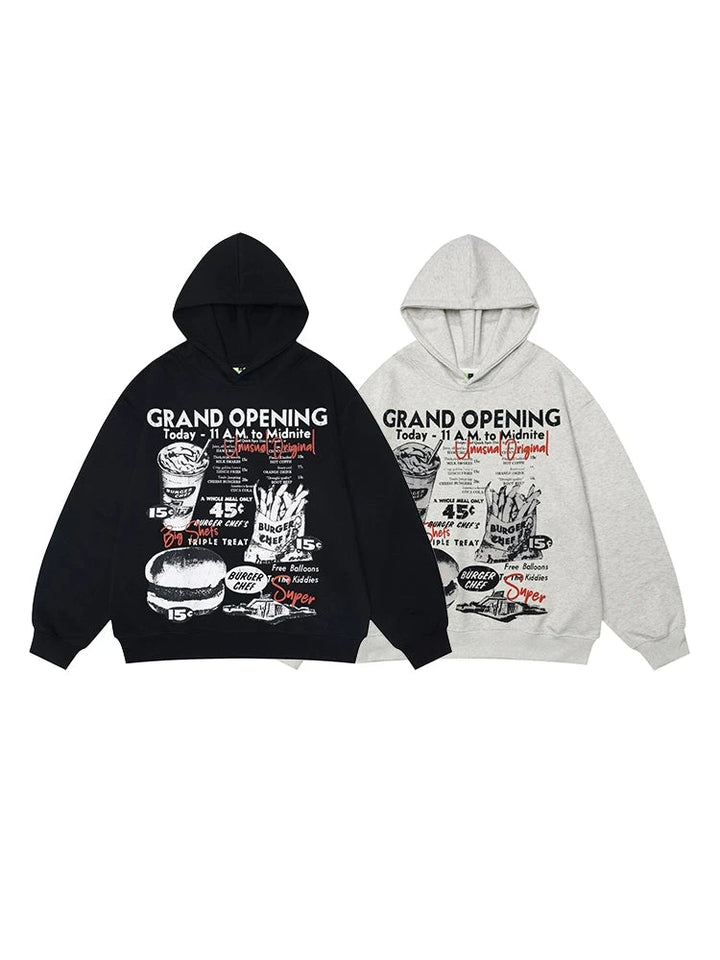 Vintage Style Graphic Print Hoodie