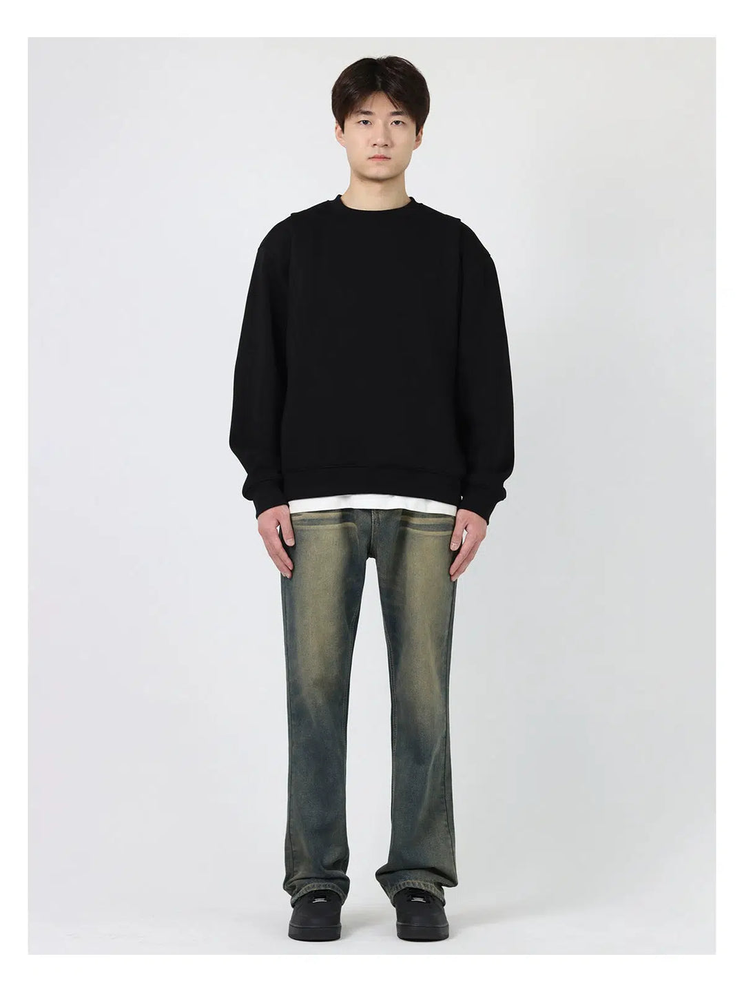 Vintage Wash Straight-Leg Jeans