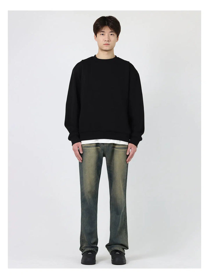 Vintage Wash Straight-Leg Jeans