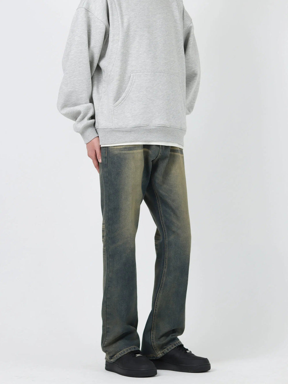 Vintage Wash Straight-Leg Jeans
