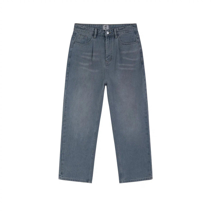 Vintage Washed Pleated Jeans