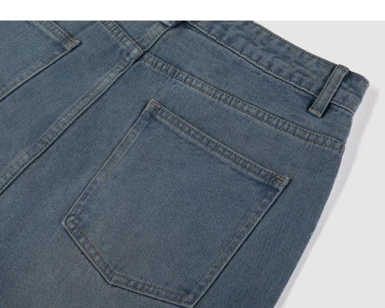 Vintage Washed Pleated Jeans