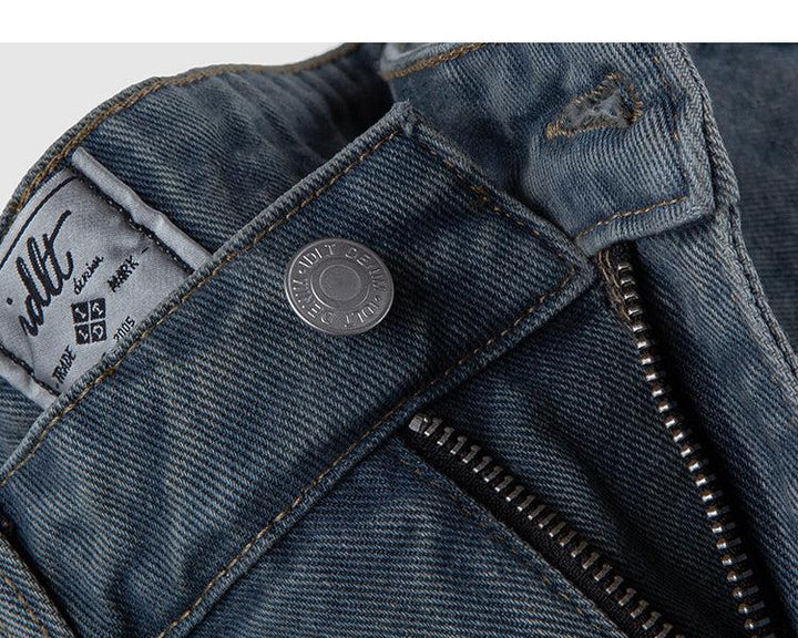 Vintage Washed Pleated Jeans