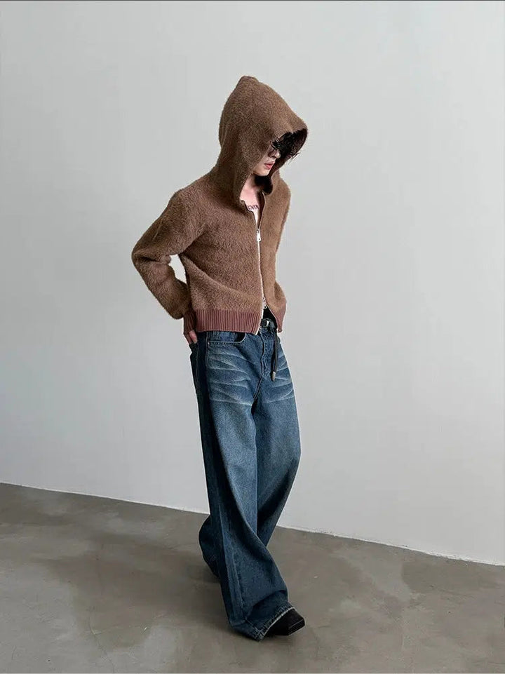 Vintage Washed Wide Leg Jeans
