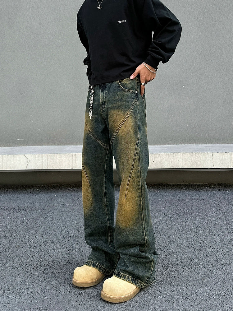 Vintage Washed Yellow Mud Jeans