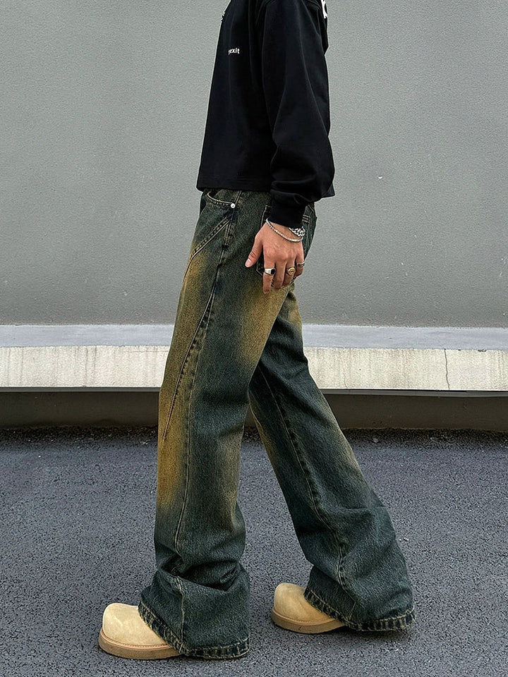 Vintage Washed Yellow Mud Jeans