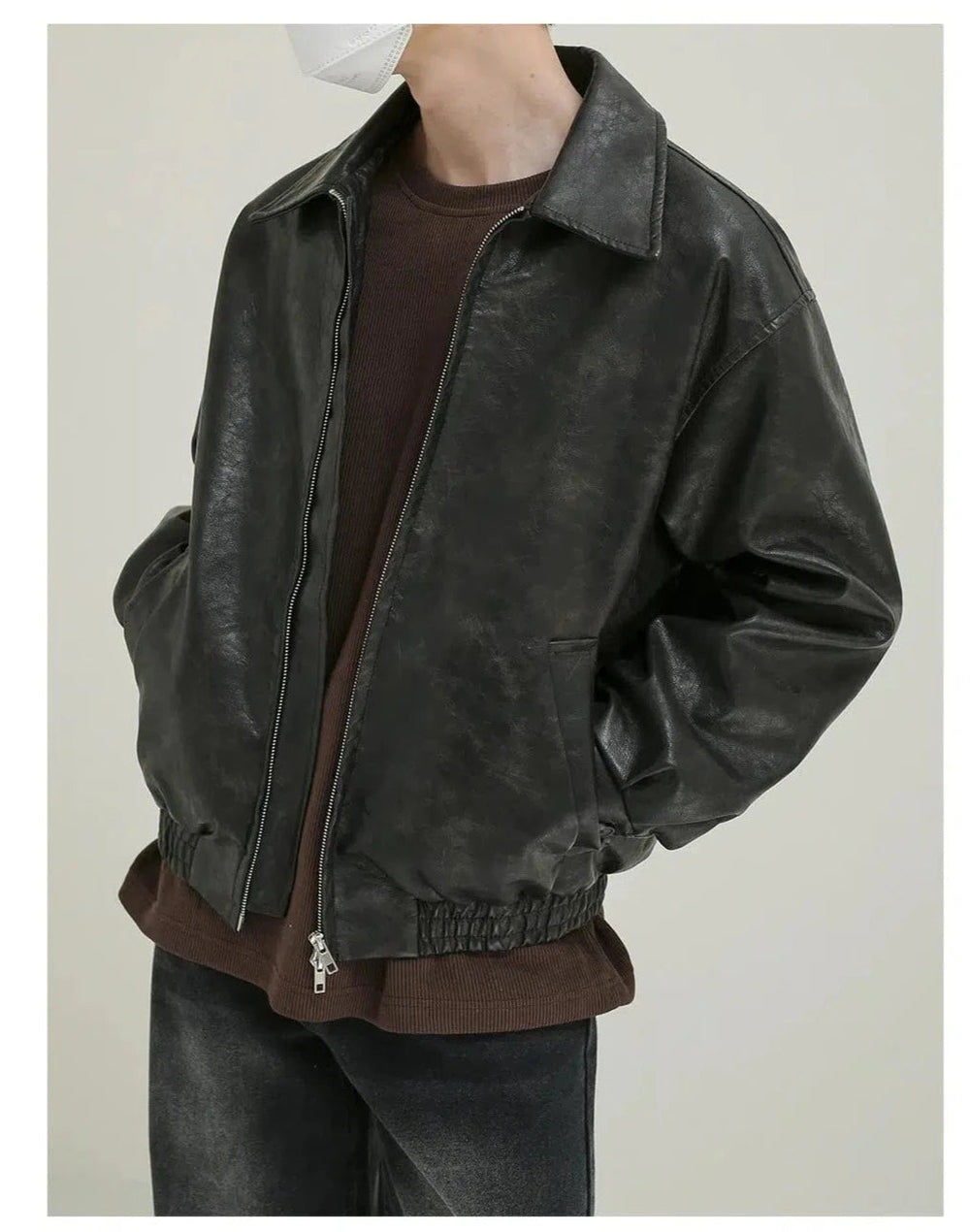 Vintage Zippered Leather Jacket