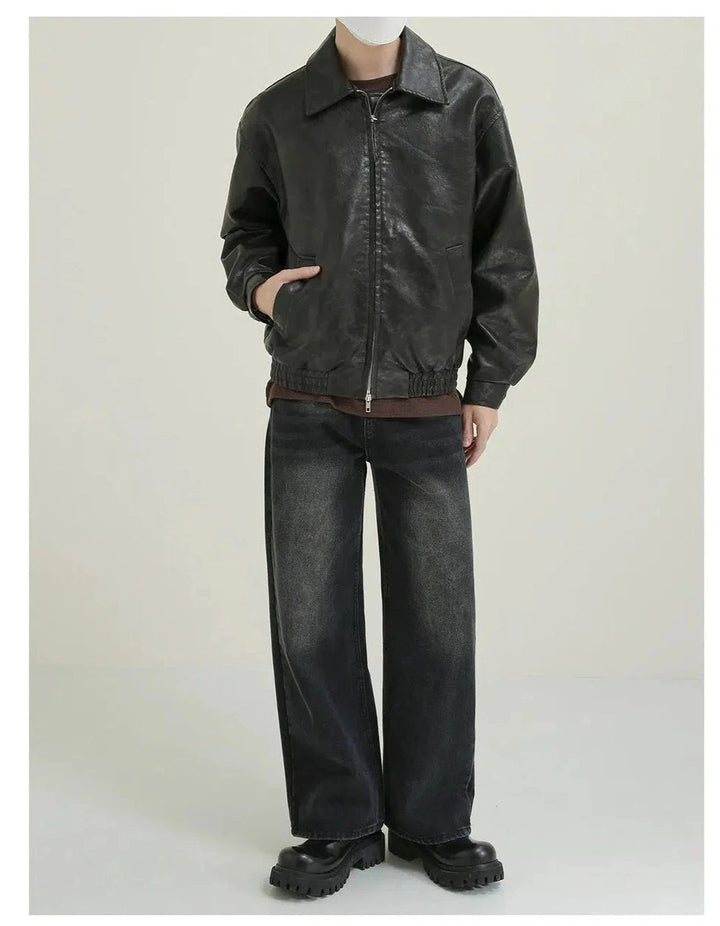 Vintage Zippered Leather Jacket