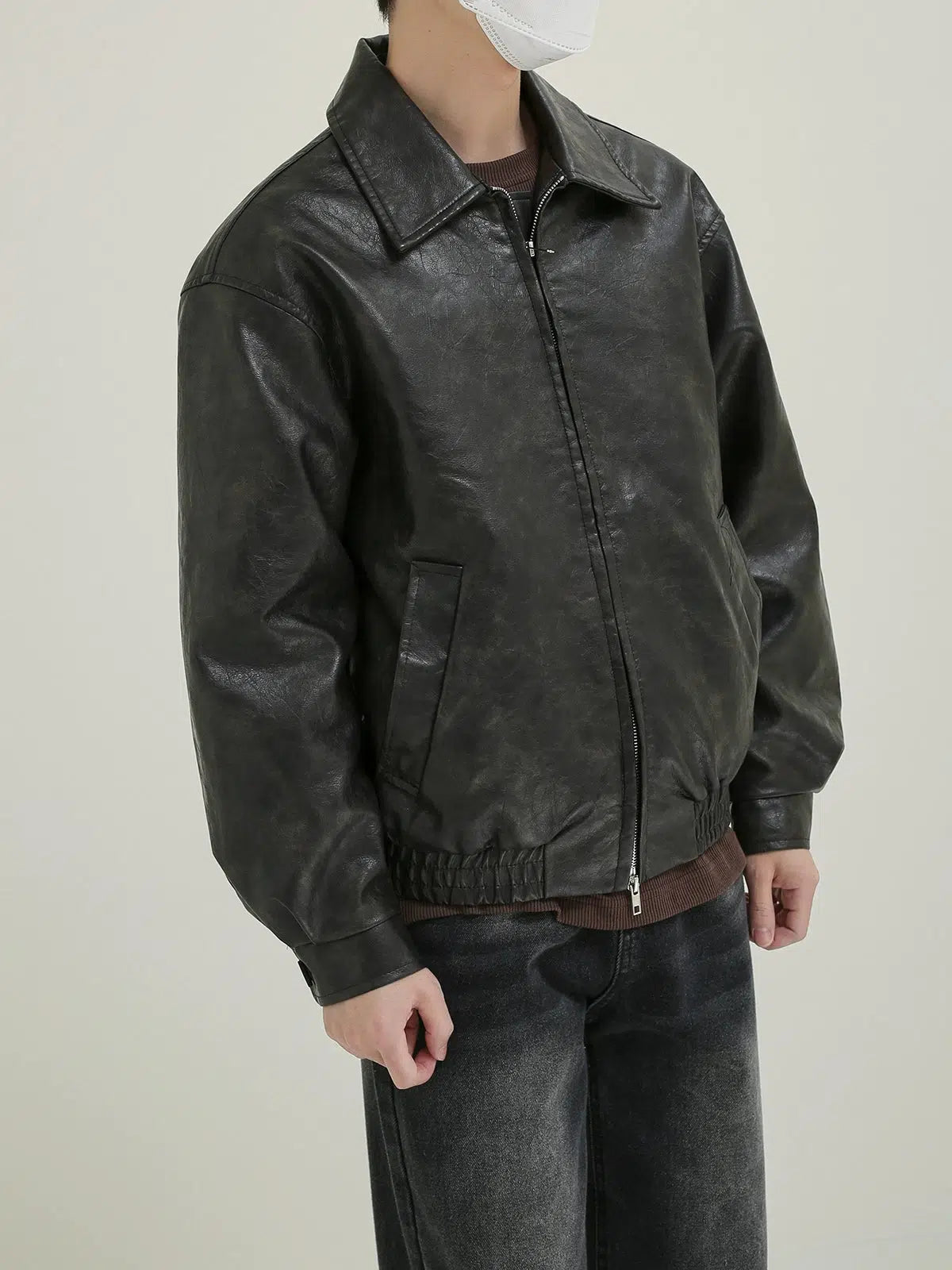 Vintage Zippered Leather Jacket