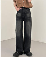 Washed Black Wide-leg Jeans
