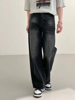 Washed Black Wide-leg Jeans