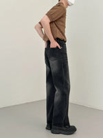 Washed Black Wide-leg Jeans