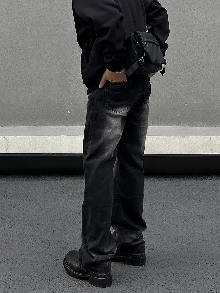 Washed Black and Gray Slim Fit Jean