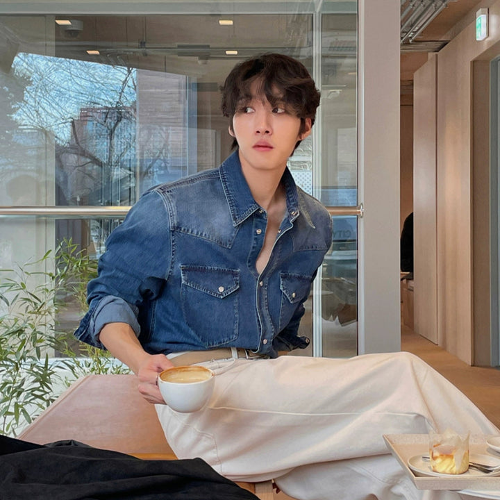Washed Blue Denim Shirt