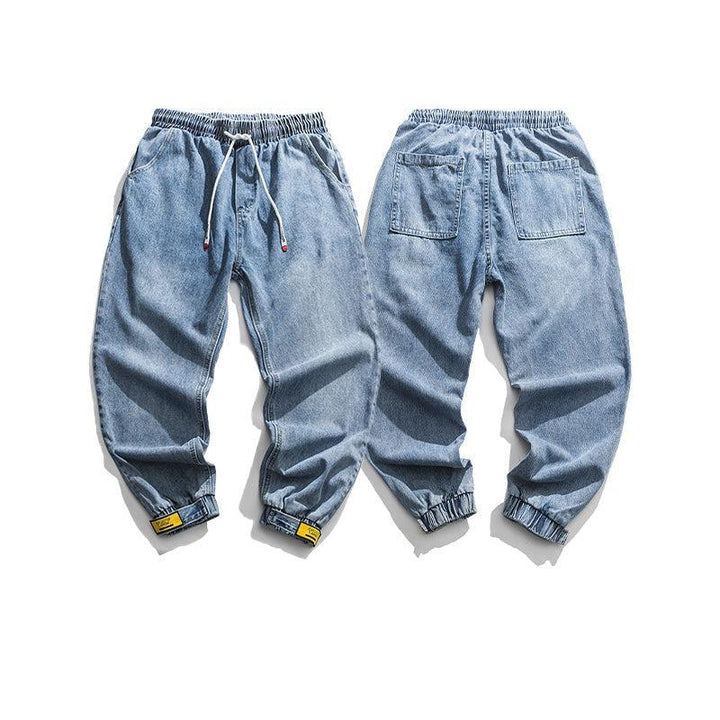 Washed Blue Fit Beamed Jeans
