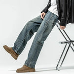 Washed Blue Straight Leg Jeans