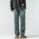 Washed Blue Straight Leg Jeans