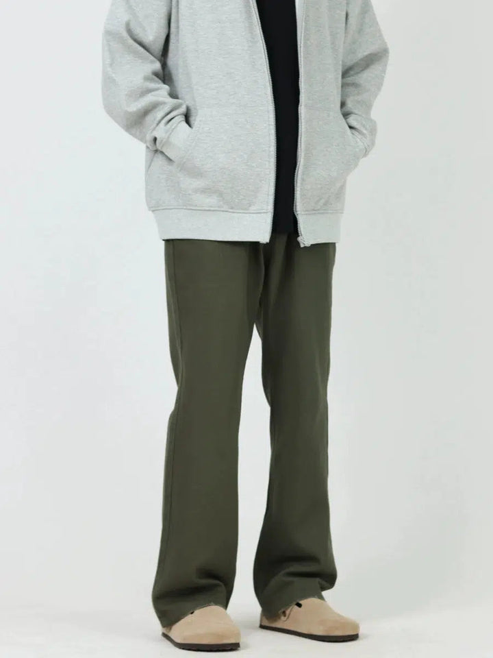 Washed Casual Fit Straight-fit Pants