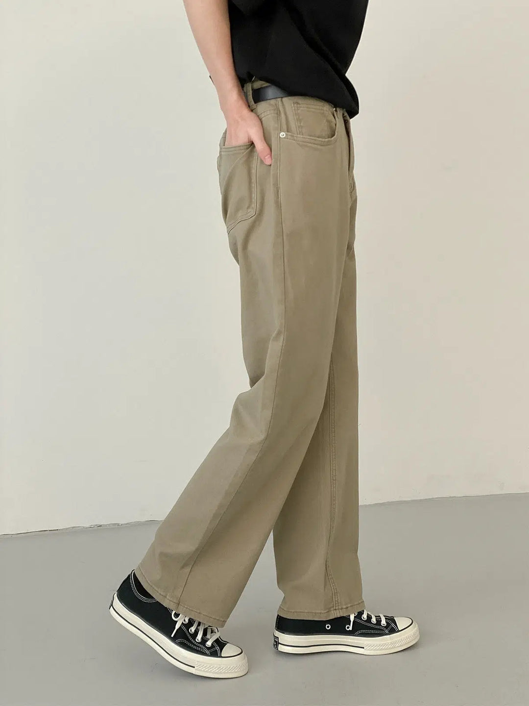 Washed Cotton Casual Pants