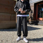 Washed Dark Gray Two-piece Set