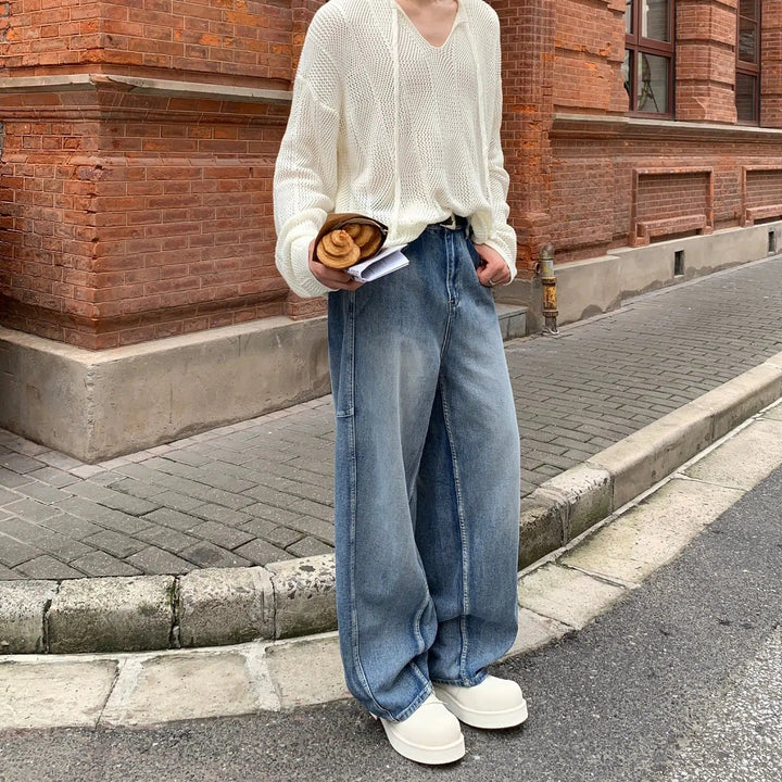 Washed Distressed Casual Jeans