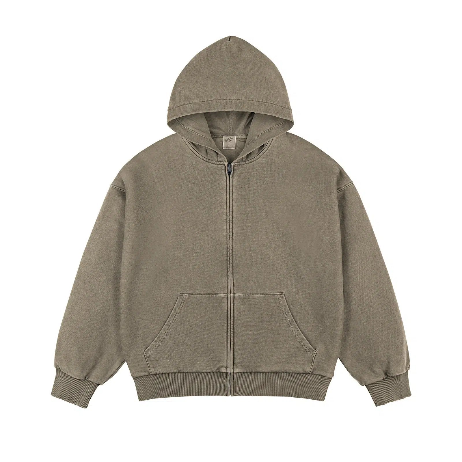 Washed Double-layer Zipper Hoodie
