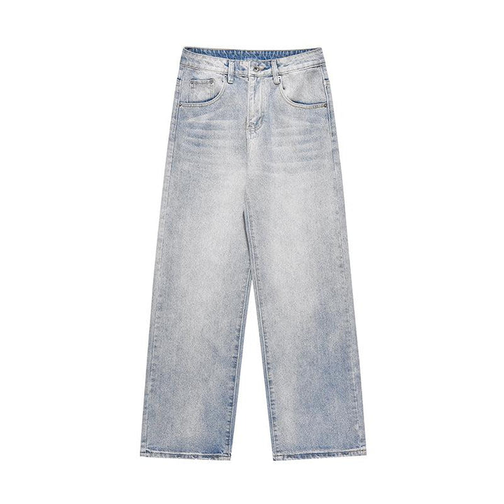 Washed Drape Wide-leg Jeans