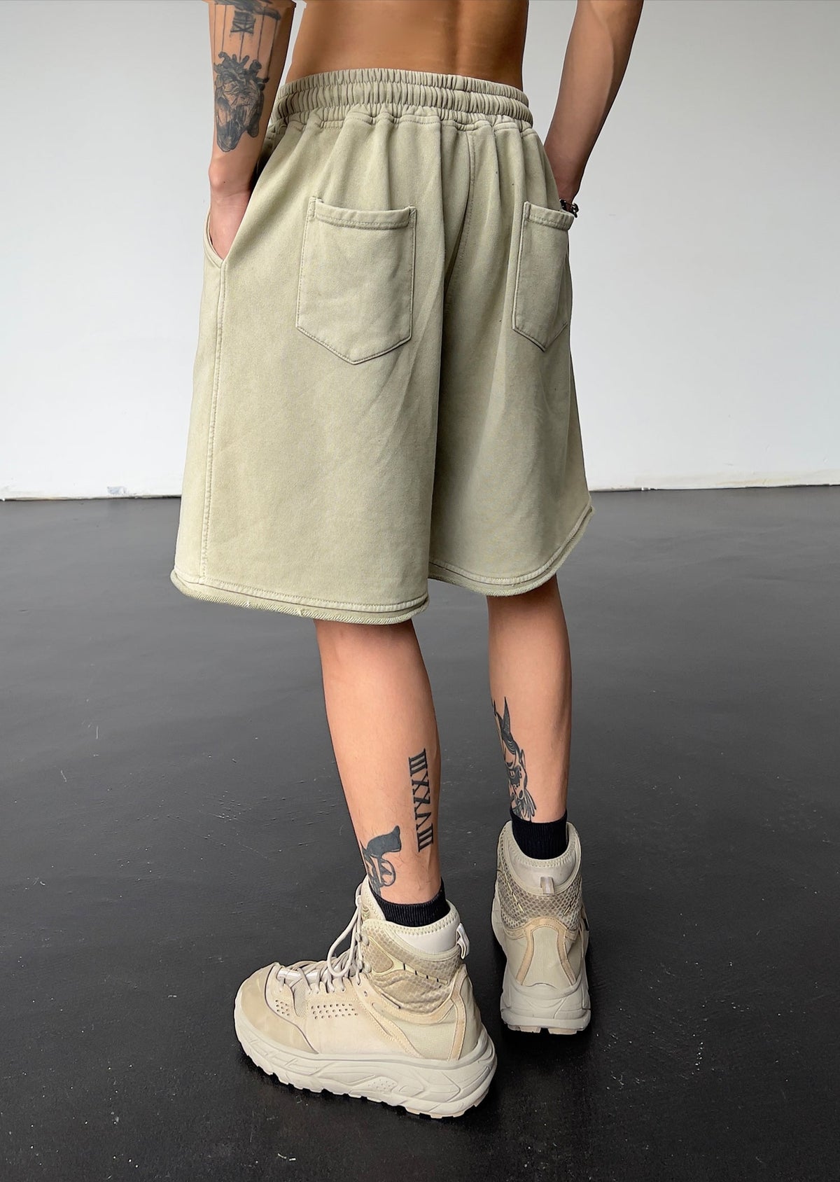 Washed Drawstring Shorts