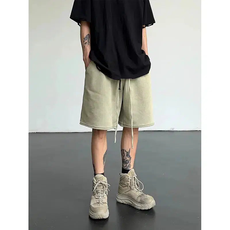 Washed Drawstring Shorts