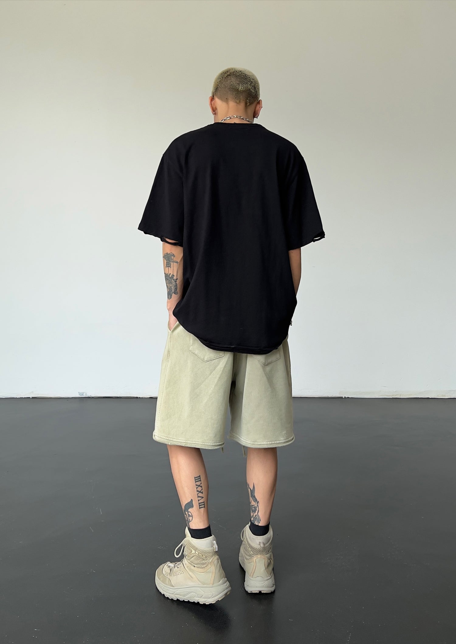 Washed Drawstring Shorts