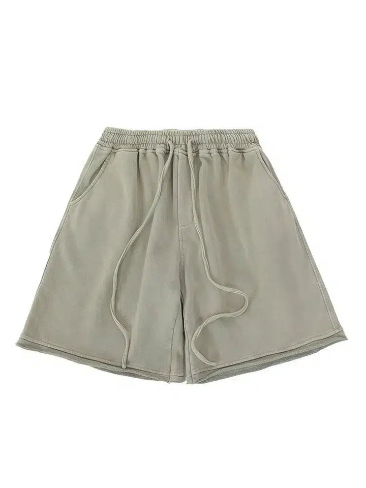 Washed Drawstring Shorts