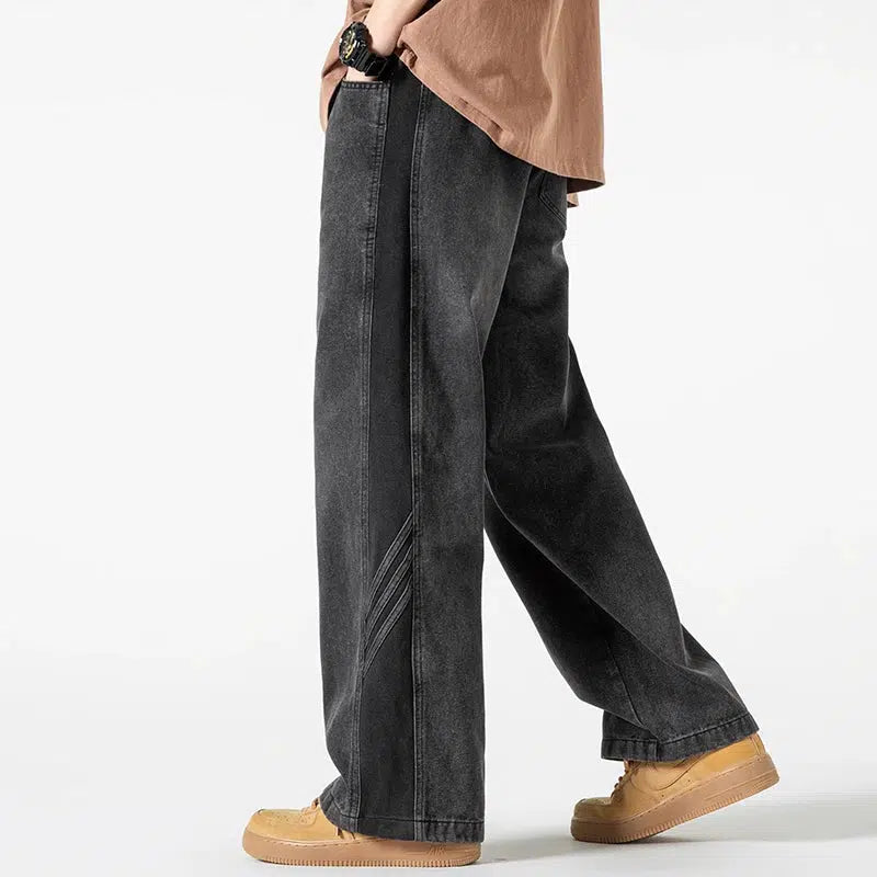 Washed Drawstring Straight Leg Pants