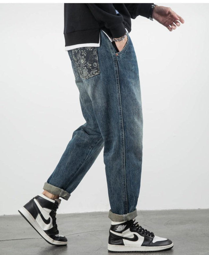 Washed Embroidery Jeans