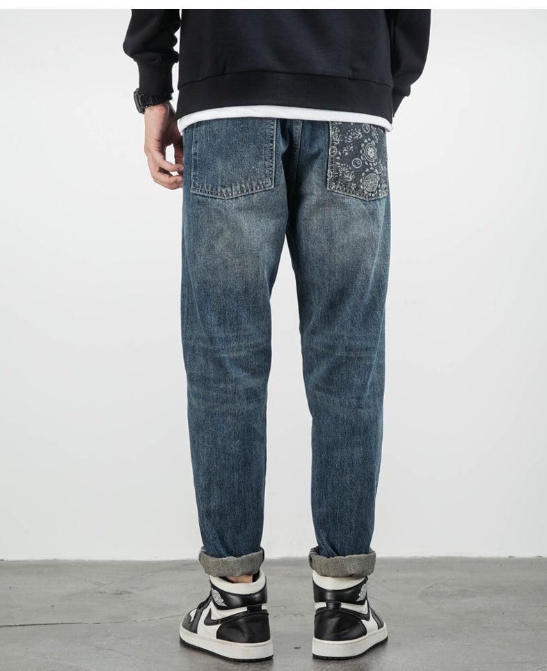 Washed Embroidery Jeans