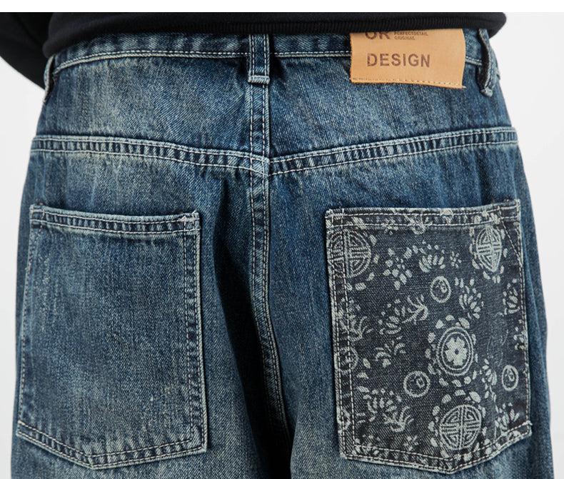 Washed Embroidery Jeans