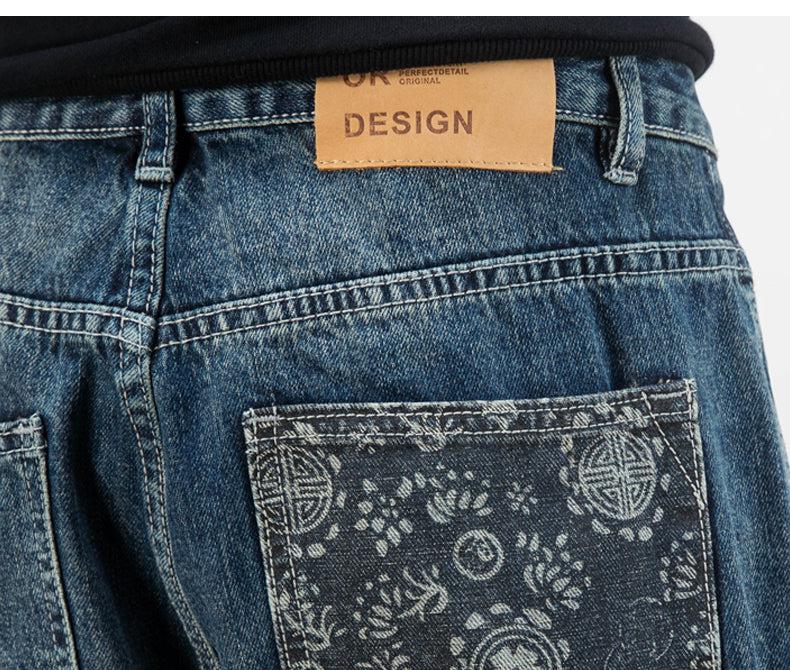 Washed Embroidery Jeans